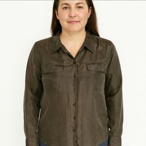 Christie & Jill Black Silk Vintage 80s Blouse Plus Sz 1X